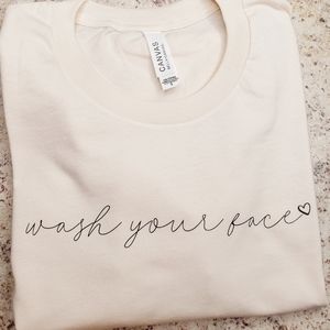Wash Your Face T-Shirt/ cream color